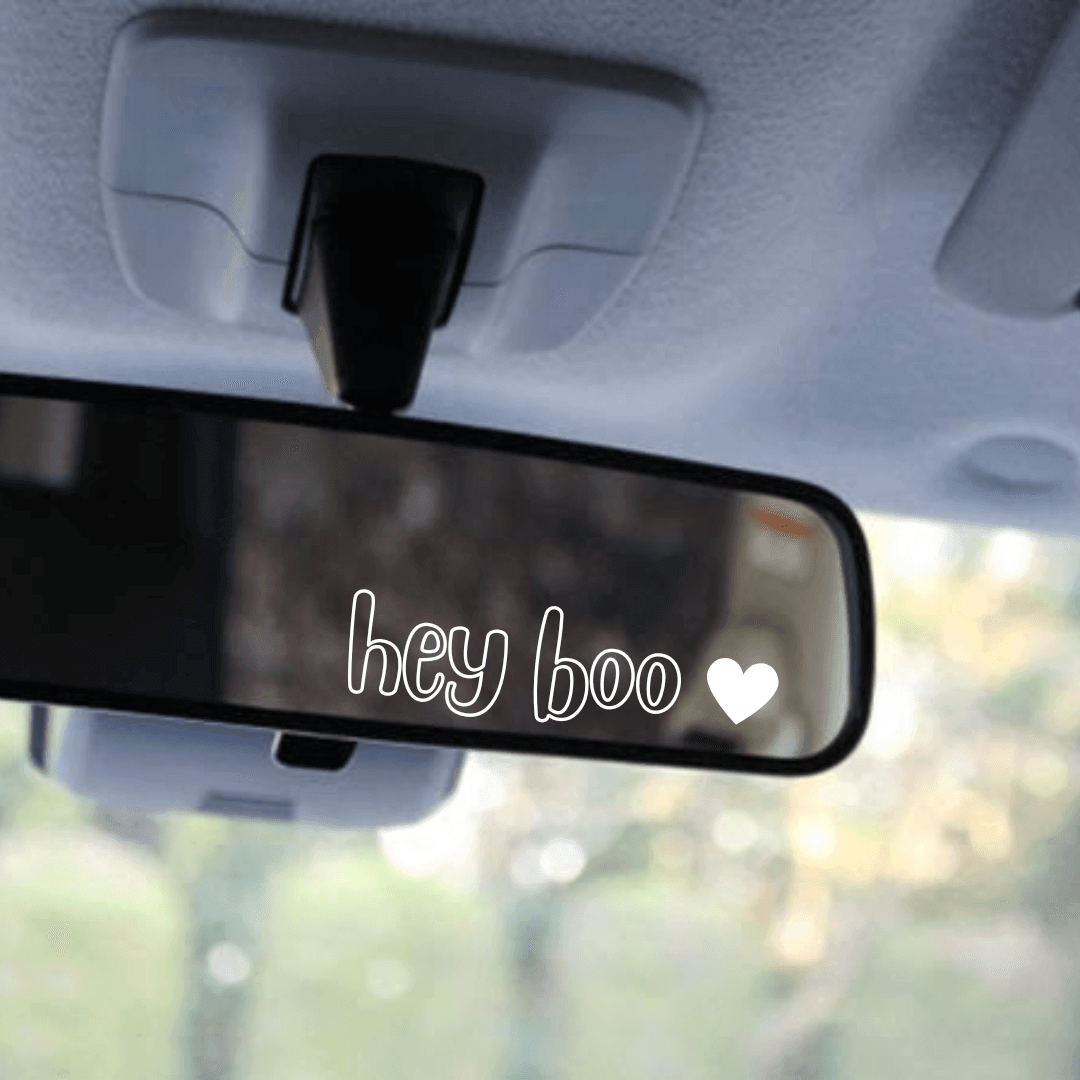 Hey Boo Mirror Decal Sticker - Ingrained Prints