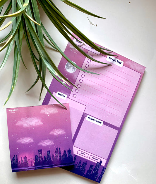 Twilight Towers Notepad + Notecard Combo - Ingrained Prints