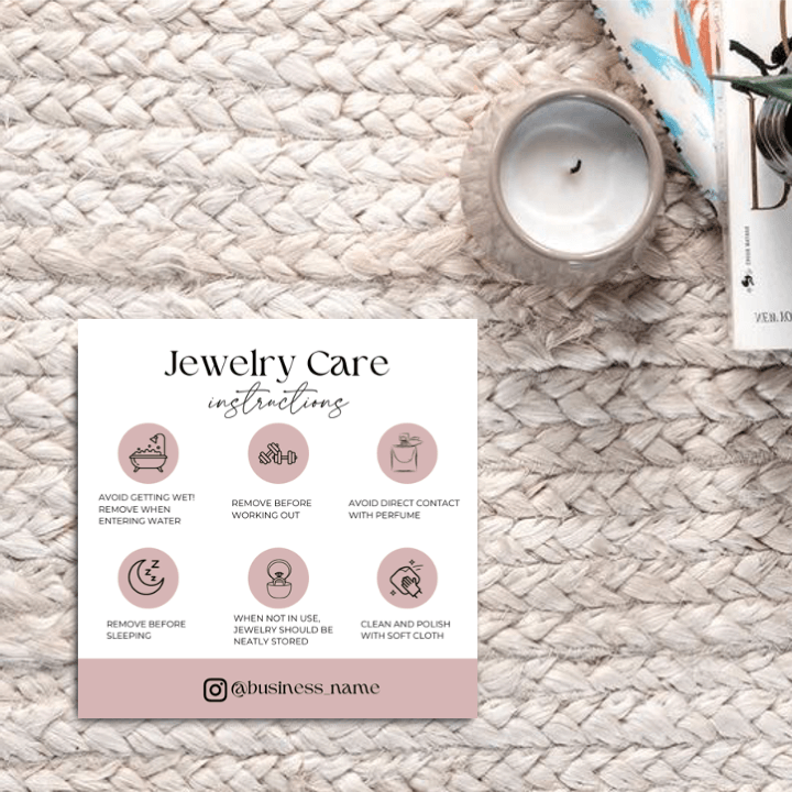 Jewelry Care Card Design #2 - Ingrained Prints
