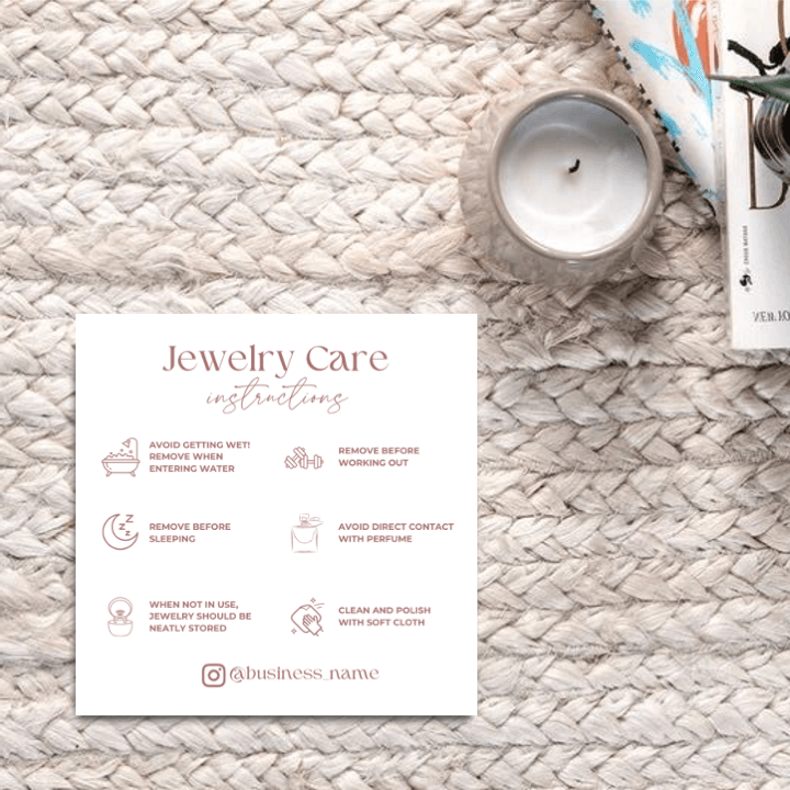 Jewelry Care Card Design #1 - Ingrained Prints
