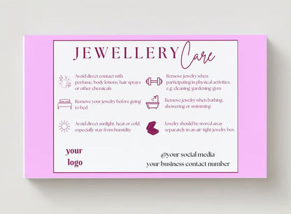 Jewelry Care Card Design #3