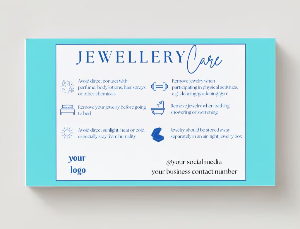 Jewelry Care Card Design #3