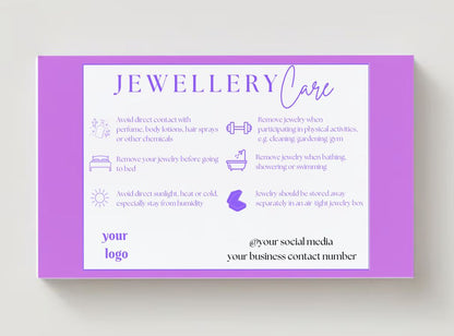 Jewelry Care Card Design #3