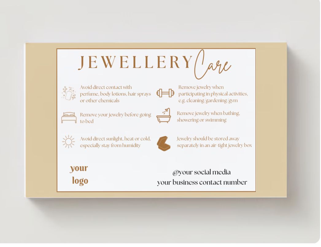 Jewelry Care Card Design #3