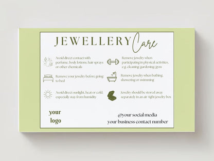 Jewelry Care Card Design #3