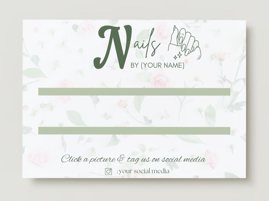 Press on Nail Cards/ Display Cards (With Design) #3