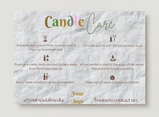 Candle Care Card Design #3