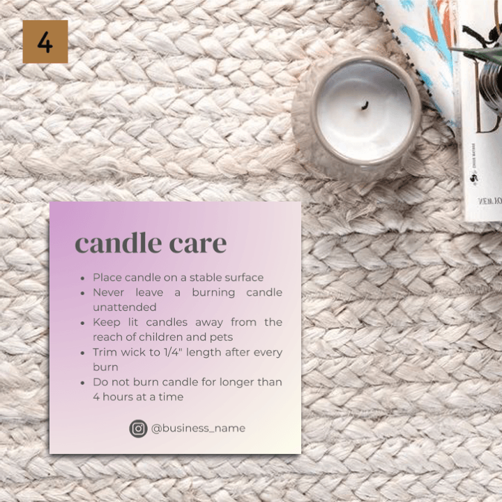 Candle Care Card Design #1 - Ingrained Prints