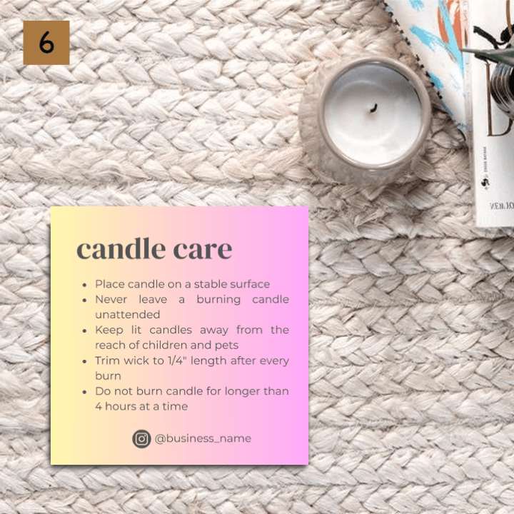 Candle Care Card Design #1 - Ingrained Prints